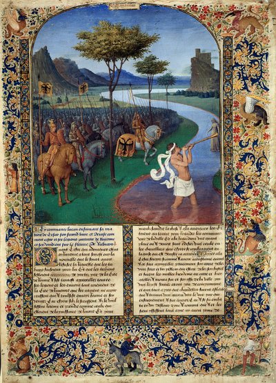 A Passagem do Rubicão por Jules Cesar O general romano Jules Cesar cruzou o Rubicão em 11/01/49 a.C., que constitui a separação entre a Gália Cisalpina e a Itália. Miniatura de "História Antiga a César e Fatos dos Romanos", de Jean Fouquet ( de Jean Fouquet