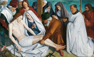 A Pieta de Jean Fouquet (ca 1415 - ca 1481), tempera sobre madeira de Jean Fouquet
