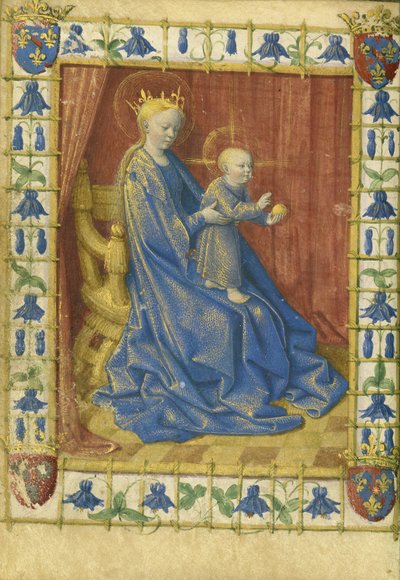 A Virgem e o Menino Entronizados das Horas de Simon de Varie de Jean Fouquet