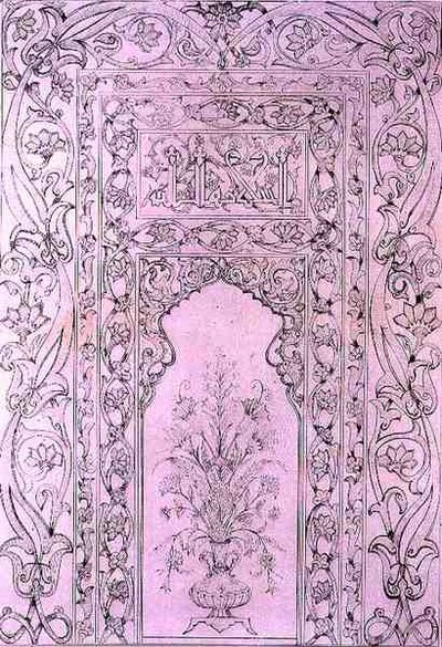 Painel de Azulejos da Mesquita Azul, em Tabriz, Pérsia, de 