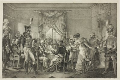 Napoleão no Palácio do Grão-Duque em Florença, placa treze da Vida Política e Militar de Napoleão de Jean Francois Bosio