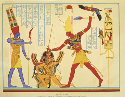 Reprodução de frescos no templo de Abu Simbel por J. F. Champollion de Jean Francois Champollion
