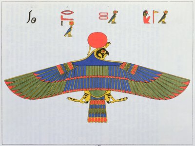 O deus Horus representado na forma de um sparrowhawk, 1823 de Jean Francois Champollion