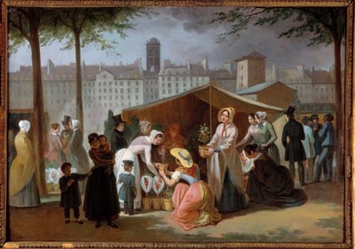 O passeio das flores. Pintura de Jean Francois Demay (1798 - 1850) de Jean Francois Demay