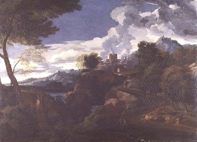 Paisagem com uma cidade em chamas de Jean Francois I Millet