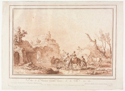 Antes da muralha de uma aldeia de Jean Francois Janinet