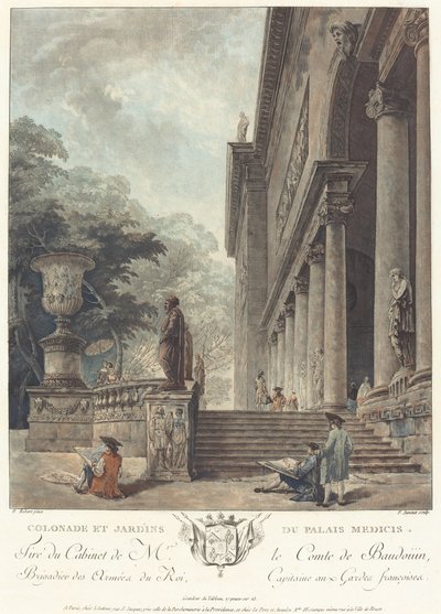 Colunata e Jardins do Palácio Medici Colunata e Jardins do Palácio Medici, c. 1776. de Jean Francois Janinet