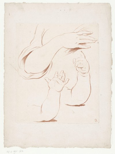 Três braços em posições diferentes
Composições com partes do corpo humano (título da série) de Jean Francois Janinet