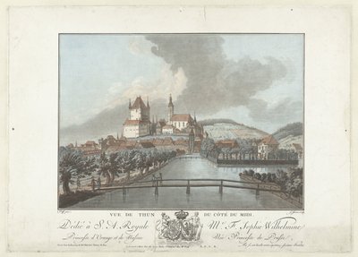 Gezicht op Thun
Vista de Thun do sul (título sobre o objecto)
Vistas notáveis das montanhas da Suíça (título da série) de Jean Francois Janinet