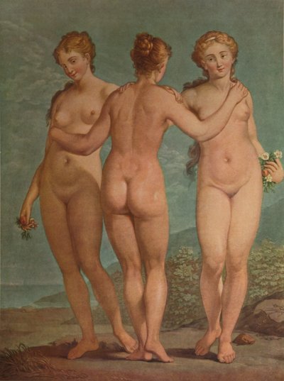 As graças de Les Trois, as três graças, c1785, 1913 de Jean Francois Janinet