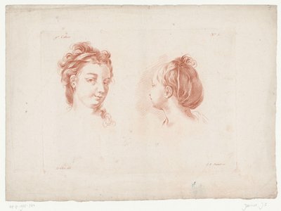Duas cabeças de mulher
Composições com partes do corpo humano (título da série)
IX Cahier de Principes du Dessin d