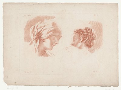 Duas cabeças de mulher
Composições com partes do corpo humano (título da série)
IX Cahier de Principes du Dessin d