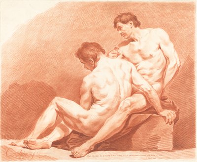 Dois nus masculinos, c. 1774. de Jean Francois Janinet