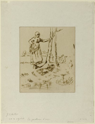 Uma garota cuidando de gansos de Jean Francois Millet