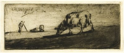 Ein Schaf beim Grasen von Jean-Francois Millet