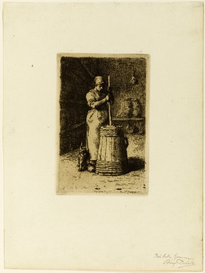 Eine Frau beim Buttern von Jean-Francois Millet