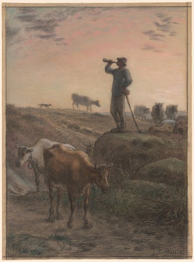 Die Kühe nach Hause rufen von Jean Francois Millet