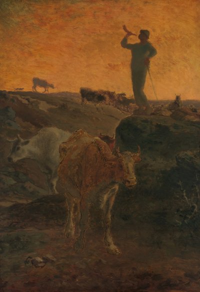 Chamando as vacas para casa, ca. 1872. de Jean Francois Millet