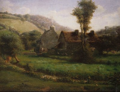 Casa de campo em uma paisagem, c.1871 de Jean Francois Millet