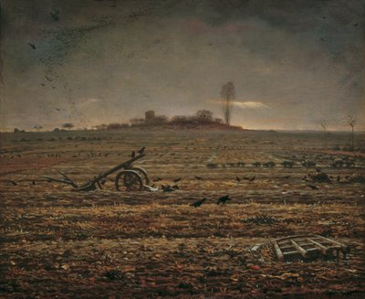 A planície de Chailly com grade e arado de Jean Francois Millet
