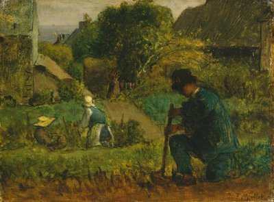 Cena do Jardim, 1854 de Jean Francois Millet