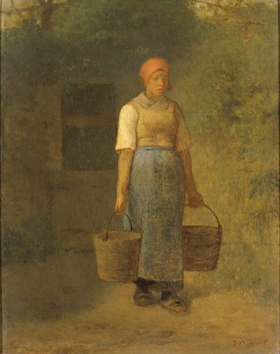 Menina carregando água, c.1855-60 de Jean Francois Millet
