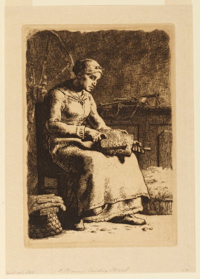 La Cardeuse (O Cardador de Lã) de Jean Francois Millet