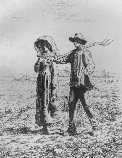 A Partida Por O Trabalho, 1863 de Jean Francois Millet