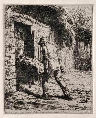 Camponês que retorna do estrume, 1855-1856. de Jean Francois Millet