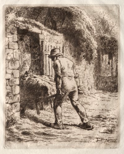 Camponês com um carrinho de mão de Jean-Francois Millet
