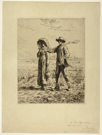 Camponeses indo trabalhar de Jean Francois Millet