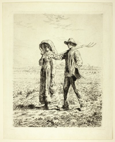 Camponeses indo trabalhar de Jean Francois Millet