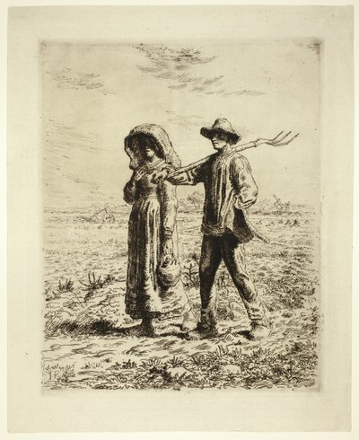 Camponeses indo trabalhar de Jean Francois Millet