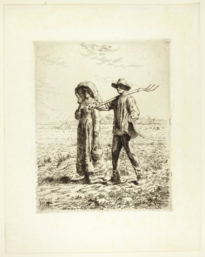 Camponeses indo trabalhar de Jean Francois Millet