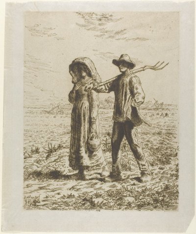 Camponeses indo trabalhar de Jean Francois Millet