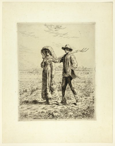 Camponeses indo trabalhar de Jean Francois Millet