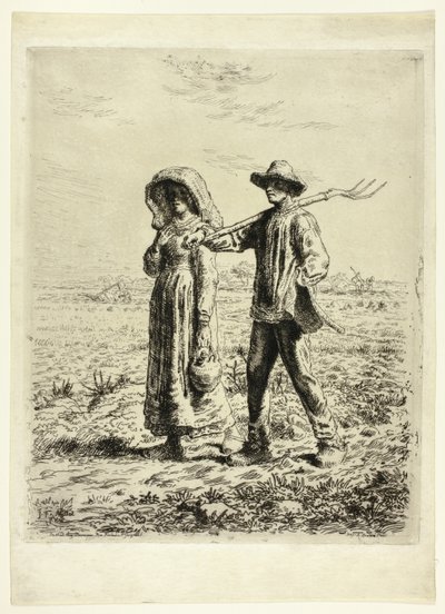 Camponeses indo trabalhar de Jean Francois Millet