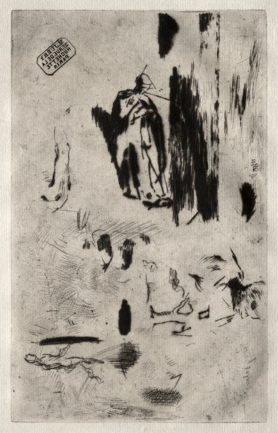 Placa com esboços de Jean-Francois Millet