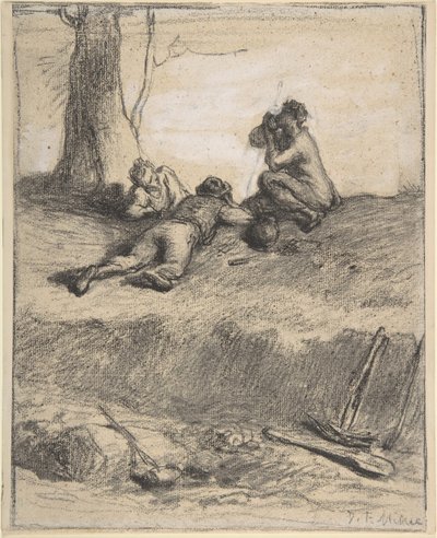 Roadworkers no almoço, ca. 1850-52. de Jean Francois Millet