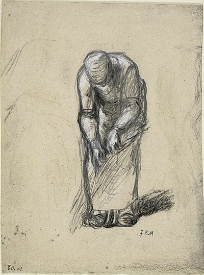 Studie zum Flachszupfen von Jean-Francois Millet