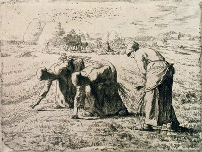 Os Gleaners, 1855 de Jean Francois Millet