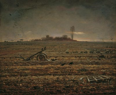 A planície de Chailly com Harrow e Plough, 1862. de Jean Francois Millet