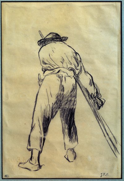 The Reaper Drawing Preparation by Jean Francois Millet (1814-1875) Paris do século XIX, Museu do Louvre de Jean Francois Millet