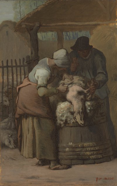 Os tosquiadores, 185761. de Jean Francois Millet