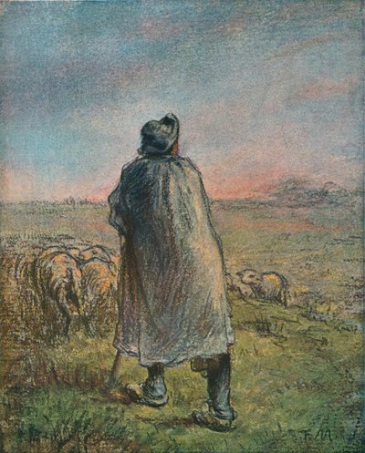 O Pastor, século XIX de Jean Francois Millet