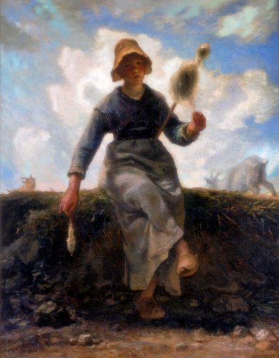 O girador, pastor de cabras da Auvergne, c1868-1869 de Jean Francois Millet