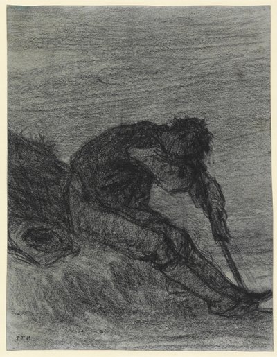 O Haymaker cansado (giz preto no papel) de Jean Francois Millet
