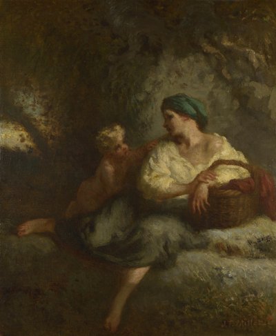 O Sussurro, c. 1846 de Jean Francois Millet