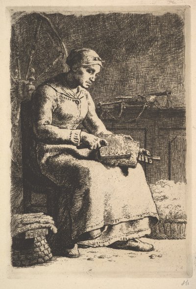 The Wool Carder, ca. 1855-56. de Jean Francois Millet