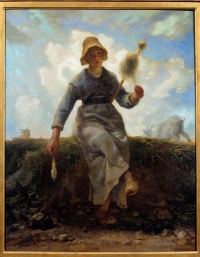 O fiador, auvergnate chevriere. Pintura de Jean Francois Millet (1814-1875) de Jean Francois Millet